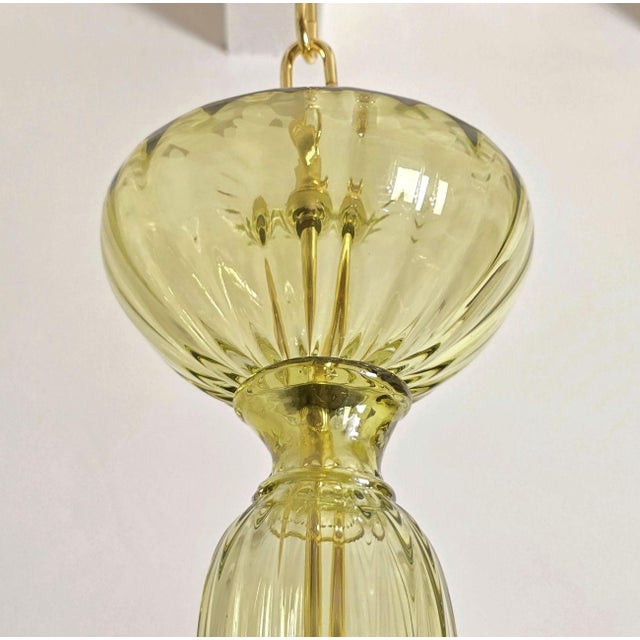 1980s Large Mid Century Modern Green Murano Glass Chandelier For Sale - Image 12 of 12