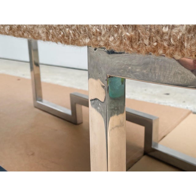 Midcentury Chrome Benches With Bouclé Upholstery - A Pair For Sale - Image 13 of 15