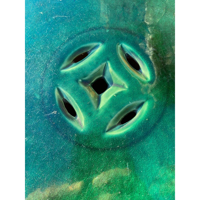 Emerald Chinese Garden Seat Celadon Ceramic Emerald Green Stool Antique Decor Large 16"h For Sale - Image 8 of 18
