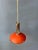 Small Space Age Red and Chrome Pendant Lamp For Sale - Image 3 of 11