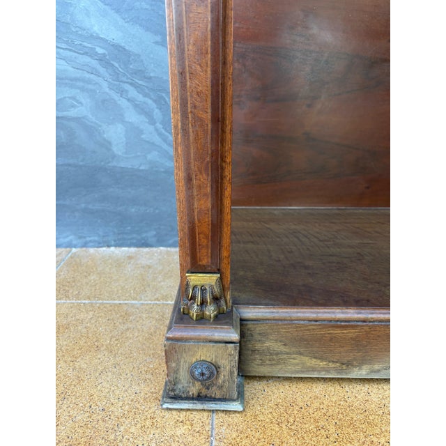 1960s Elegant Empire Style Console with Burlwood Veneer and Bronze Details For Sale - Image 9 of 12