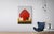 Old Red by Justin Wheatley | Acrylic on Canvas Red Barn With Ochre Field For Sale - Image 9 of 10