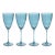 Malden Optic White Wine Glasses - Blue Azure, Set of 4 For Sale - Image 4 of 4