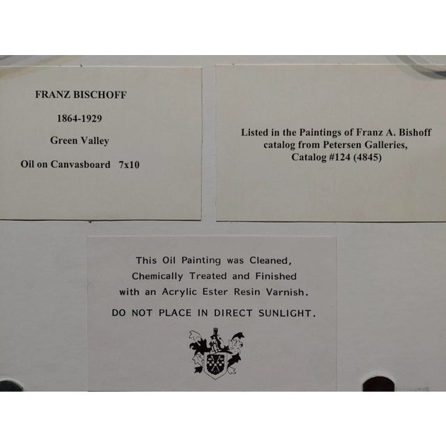 Green Franz Bischoff -View of Green Valley -C.1905 California Oil Painting For Sale - Image 8 of 9