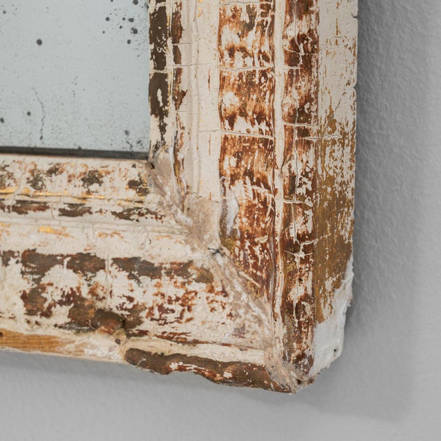 19th Century France Cream Wood Mirror For Sale - Image 4 of 10