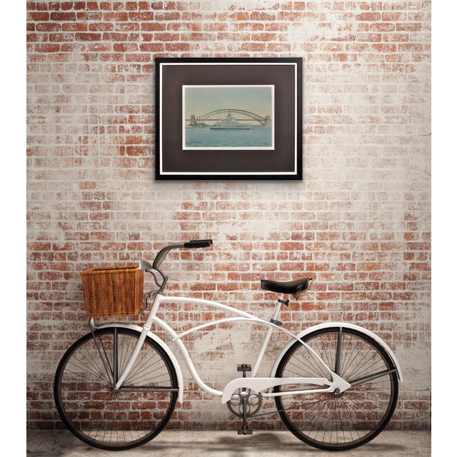 Eric Tufnell, HMS Newcastle in Sydney Harbour, 1956, Watercolour, Framed For Sale - Image 14 of 18