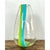 Vintage Clear Glass Vase With Blue and Green Stripes For Sale - Image 9 of 12