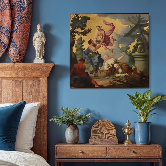 Italian Artist, Hermes Entrusts Dionysus to the Nymphs of Mount Nysa, 1760, Oil on Panel, Framed For Sale - Image 15 of 16