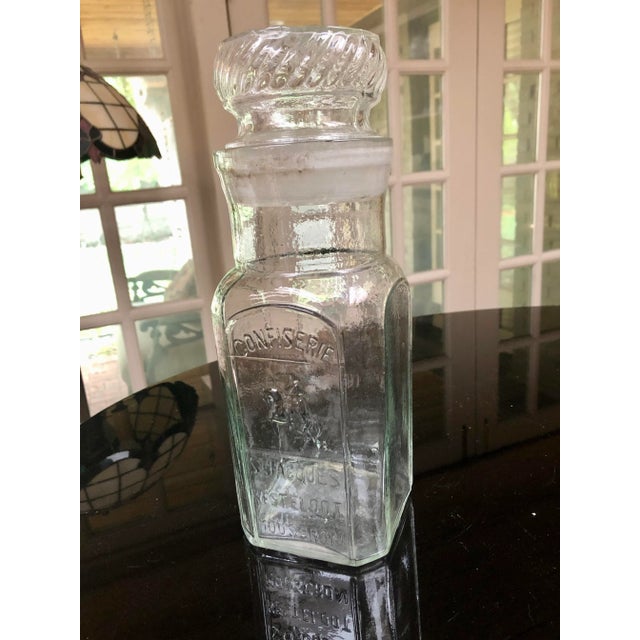 Belgian Glass Embossed Confectionary Jar For Sale In Dallas - Image 6 of 13
