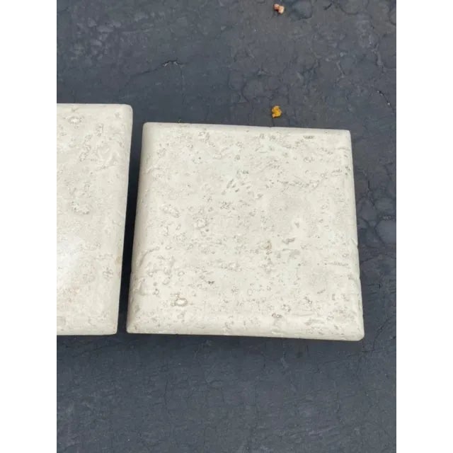 Stone 1970s 5 Postmodern Cast Faux Coral Stone Square Top Nesting Tables For Sale - Image 7 of 10