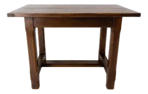 Mid-Century French Massive Oak Side Table
