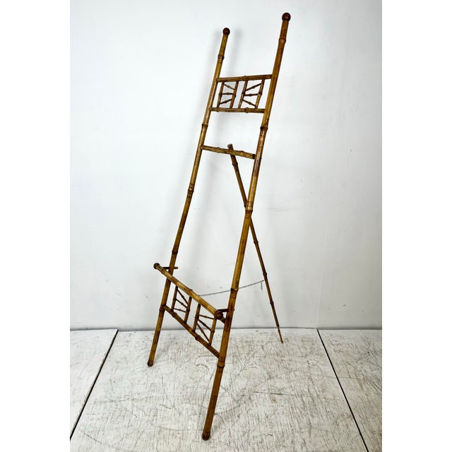 Antique Burnt Bamboo Easel For Sale - Image 4 of 11