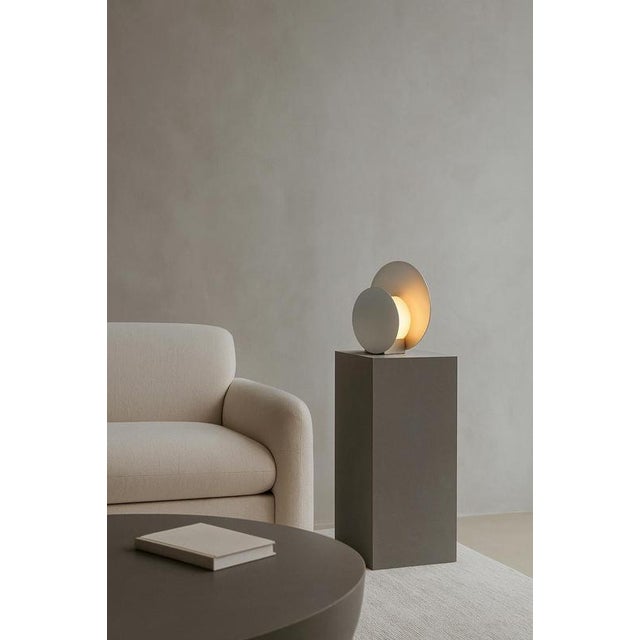 Phobos The Eclipse Table Lamp in Varnished Aluminium by Joana Teixeira For Sale - Image 9 of 12