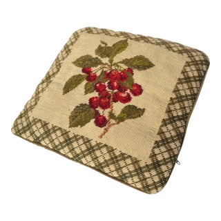 Needlepoint Pillow Cherries For Sale