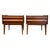 Crafted in warm-toned walnut wood, this pair of mid-century modern nightstands by Lane Furniture features dramatic...