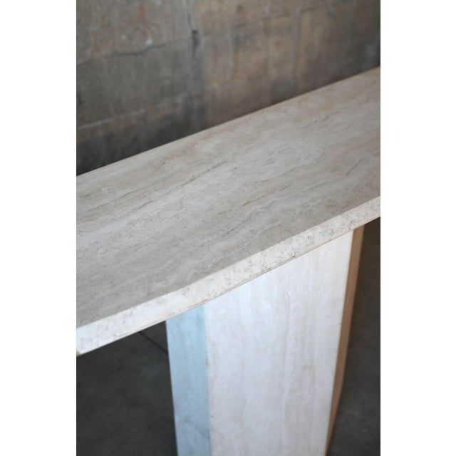 Late 20th Century Italian Travertine Console Table For Sale - Image 5 of 8