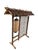A striking vintage Japanese floor lamp handcrafted from burnt bamboo, featuring an intricate lattice frame and traditional...