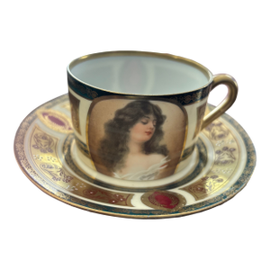 Royal Vienna Teacup and Saucer, Circa 1890 Signed