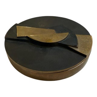 Round Brass Box by Esa Fedrigolli for SpiraleArte, Italy, 1970s For Sale