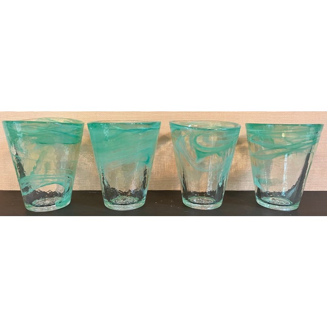 Kosta Boda Mine Tumbler Set Green Art Glass Ulrica Hydman Vallien For Sale In Washington DC - Image 6 of 6