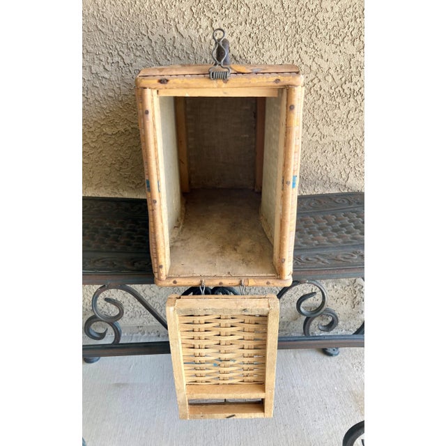 Mid 20th-Century Bamboo & Rattan Carrier Basket For Sale In Austin - Image 6 of 13