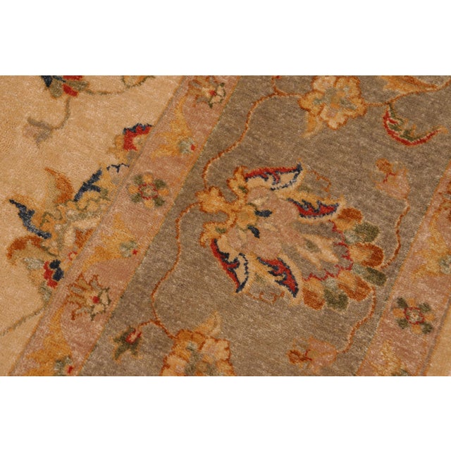 Beige Shabby Chic Ziegler Beige Gray Hand-Knotted Wool Rug - 8'1'' X 10'2'' For Sale - Image 8 of 8