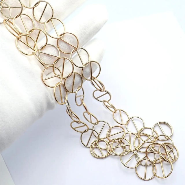 1990s Hermes Caleche Extra Long or Layered Circle Link Yellow Gold Chain Necklace For Sale In Philadelphia - Image 6 of 11