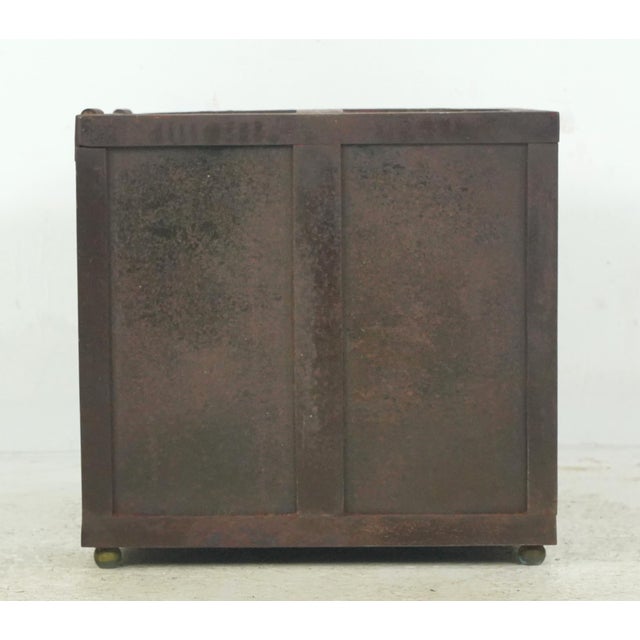Brown Mid 20th Century Reclaimed European Brown Metal Vault Unit For Sale - Image 8 of 12