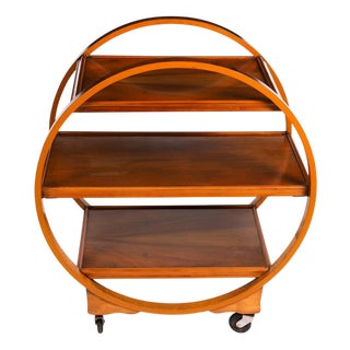 Antique 20th Century Art Deco Figured Walnut Serving Trolley, 1920s For Sale