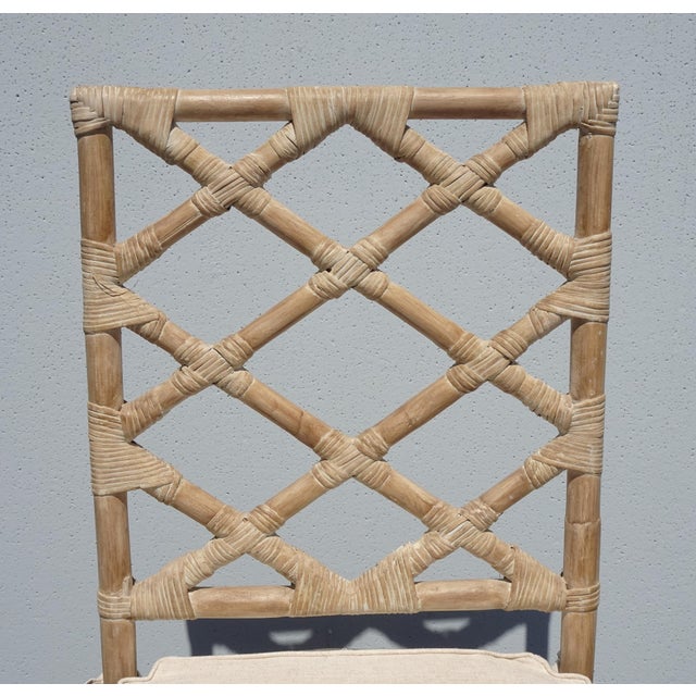 Pair of Vintage Chippendale Bamboo Rattan Side Chairs For Sale In Los Angeles - Image 6 of 17