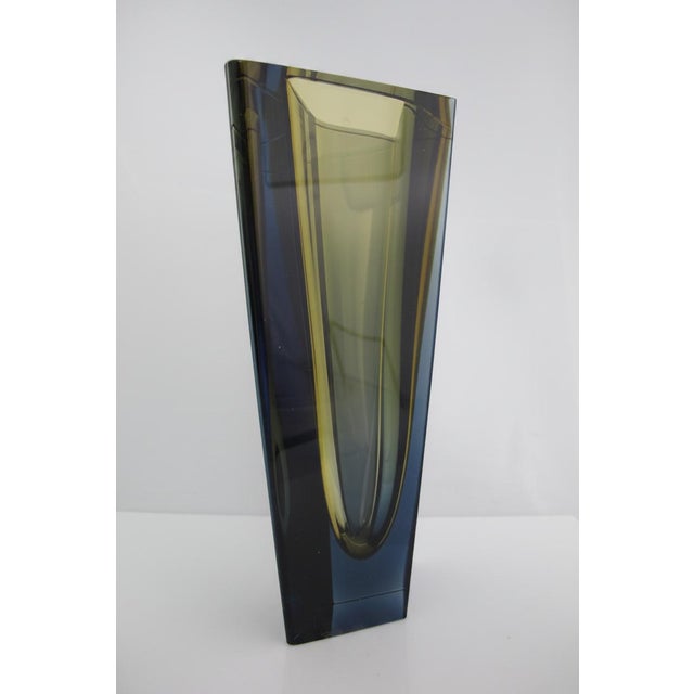 Kaj Franck Nuutajarvi Notsjo Prisma Tri-Color Art Glass MCM Diamond Vase For Sale - Image 10 of 18