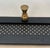 1950s Coat rack in black lacquered metal with perforated sheet metal and brass For Sale - Image 9 of 12