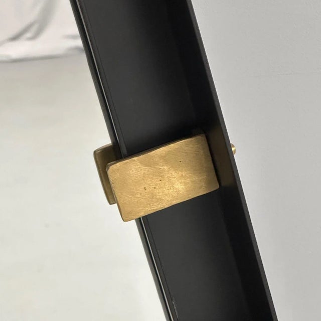 Contemporary, Industrial Modern, Angular Wall Mirrors, Steel, Brass, 2020s For Sale - Image 9 of 12