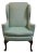Baker Furniture Traditional Style Sea Foam Green Upholstered Accent Wingback Arm Chair For Sale