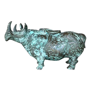 Vintage Asian Bronze Temple Rhino