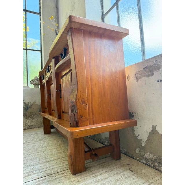 Brutalist Sideboard in Blond Elm, 1960s For Sale - Image 17 of 18
