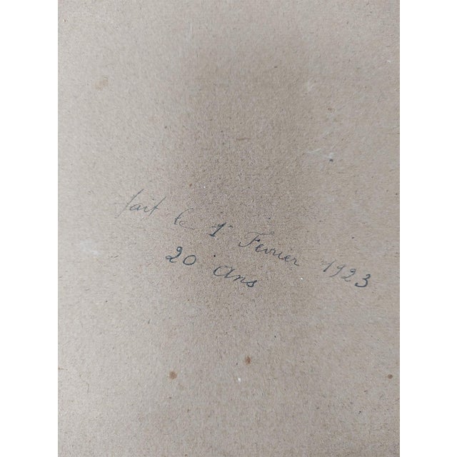 Cream French Double Frame Gilt Wood Mirror, 1923 For Sale - Image 8 of 10