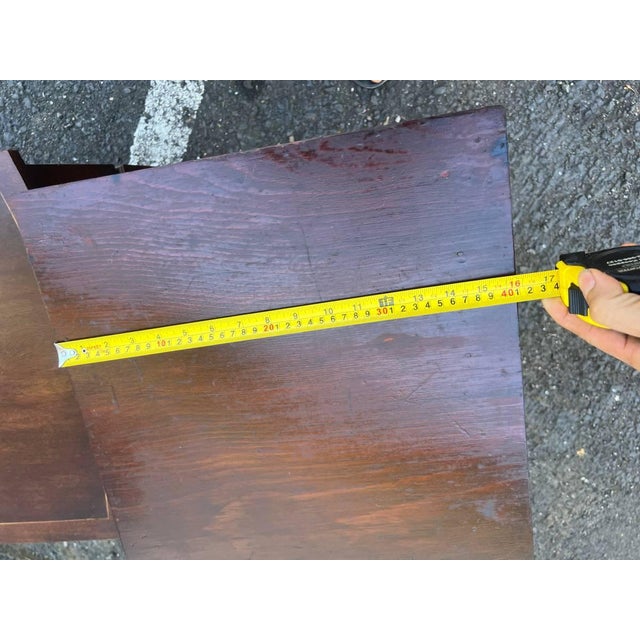 19th Century Antique Sheraton Style 1 Drawer Night Stand Work Table With Knapp Drawer Joints For Sale - Image 12 of 12