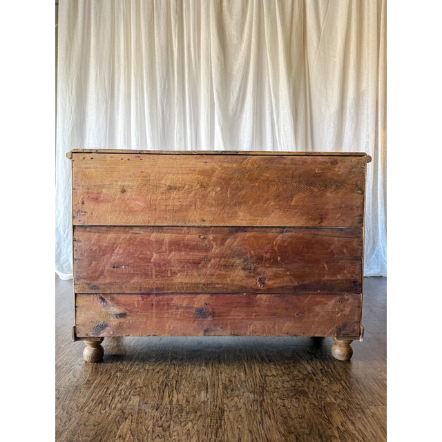 Wood Early 20th Century Pine Dresser With Drawers & Carved Cabinet Door For Sale - Image 7 of 7