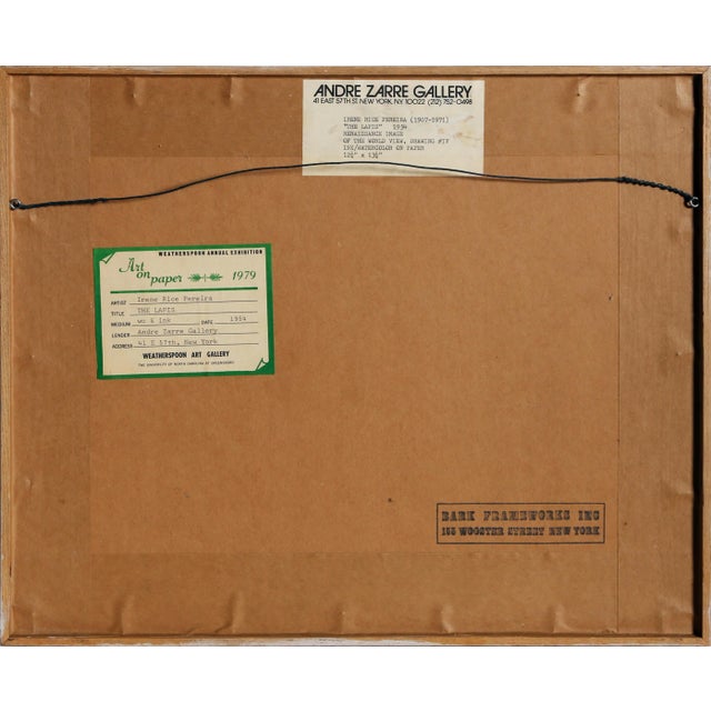 1950s The Lapis IV, Irene Rice Pereira Watercolor & Ink on Paper Painting For Sale - Image 5 of 5