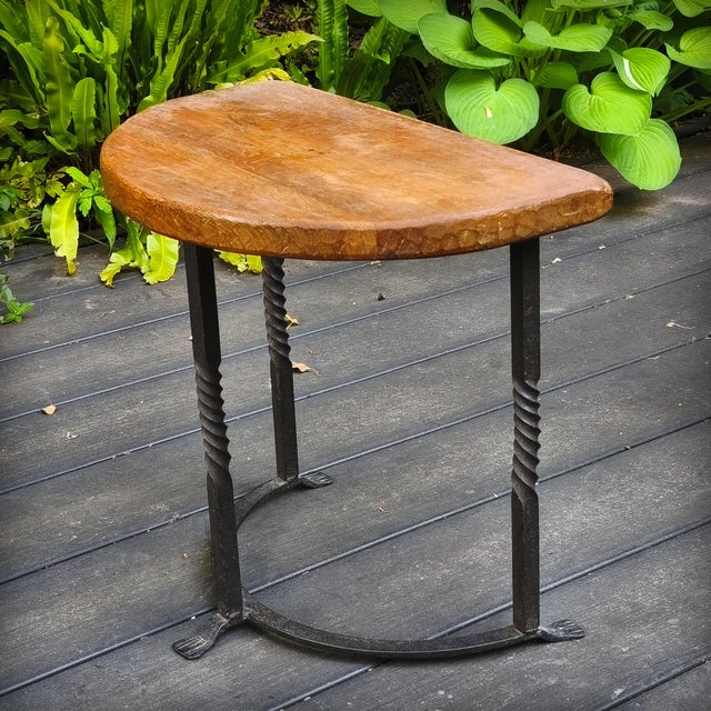 Vintage Side Tables in Wrought Iron and Oak, France, 1930s, Set of 2 For Sale - Image 17 of 18