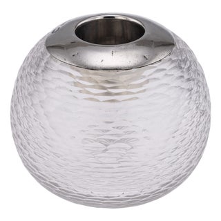 Antique Silver Mounted Glass Match Striker by Asprey, London, 1907 For Sale