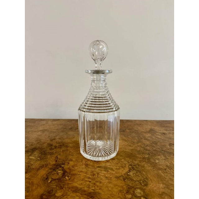 Antique Victorian Glass Decanter, 1880 For Sale - Image 3 of 5