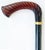 Early 20th Century Antique Amber Handle With Gold Band Wood Walking Stick For Sale - Image 5 of 5