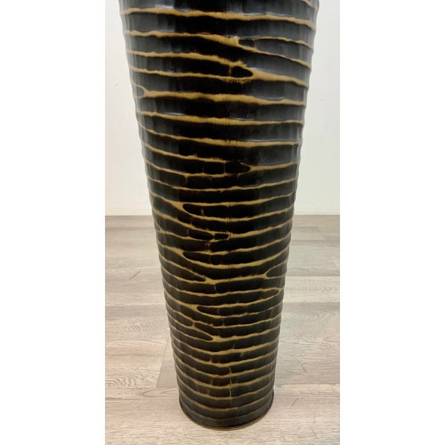 Modern Modern Large Bronze Finished Ripple Vase For Sale - Image 3 of 4