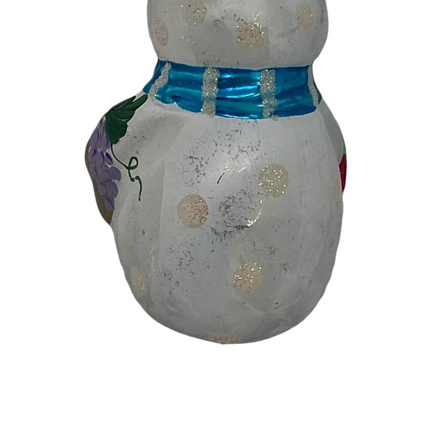 Vintage Glass Snowman Ornament Christmas Tree Handpainted Holiday For Sale In Washington DC - Image 6 of 12