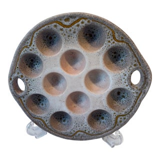 Vintage French Pule and Ivory Escargot Plate For Sale