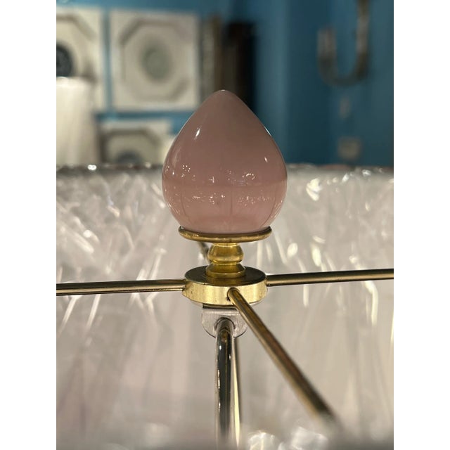 21st Century Blush Ceramic Ginger Jar Lamp With Custom Pleated Shade For Sale In Atlanta - Image 6 of 7