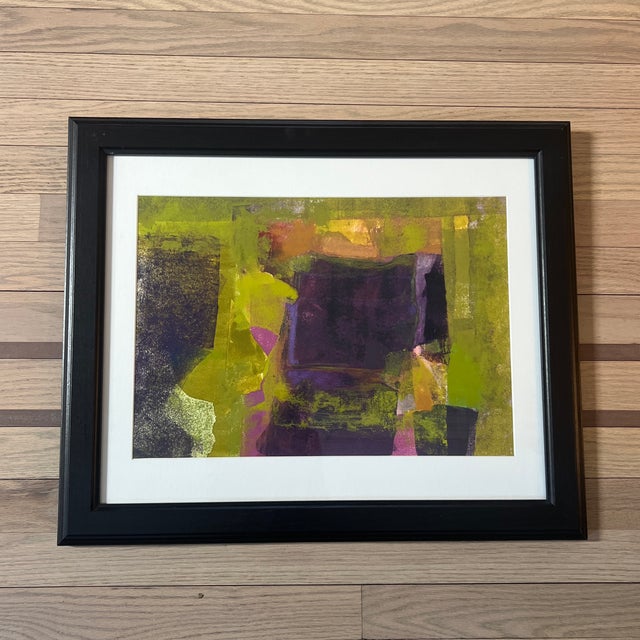 Framed Original Abstract Monotype Print