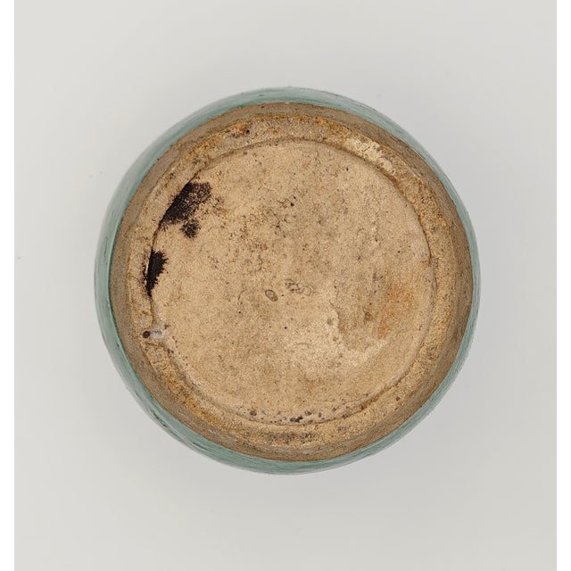 Midcentury French Petite Green Glazed Earthenware Vase, 1950 For Sale - Image 6 of 6